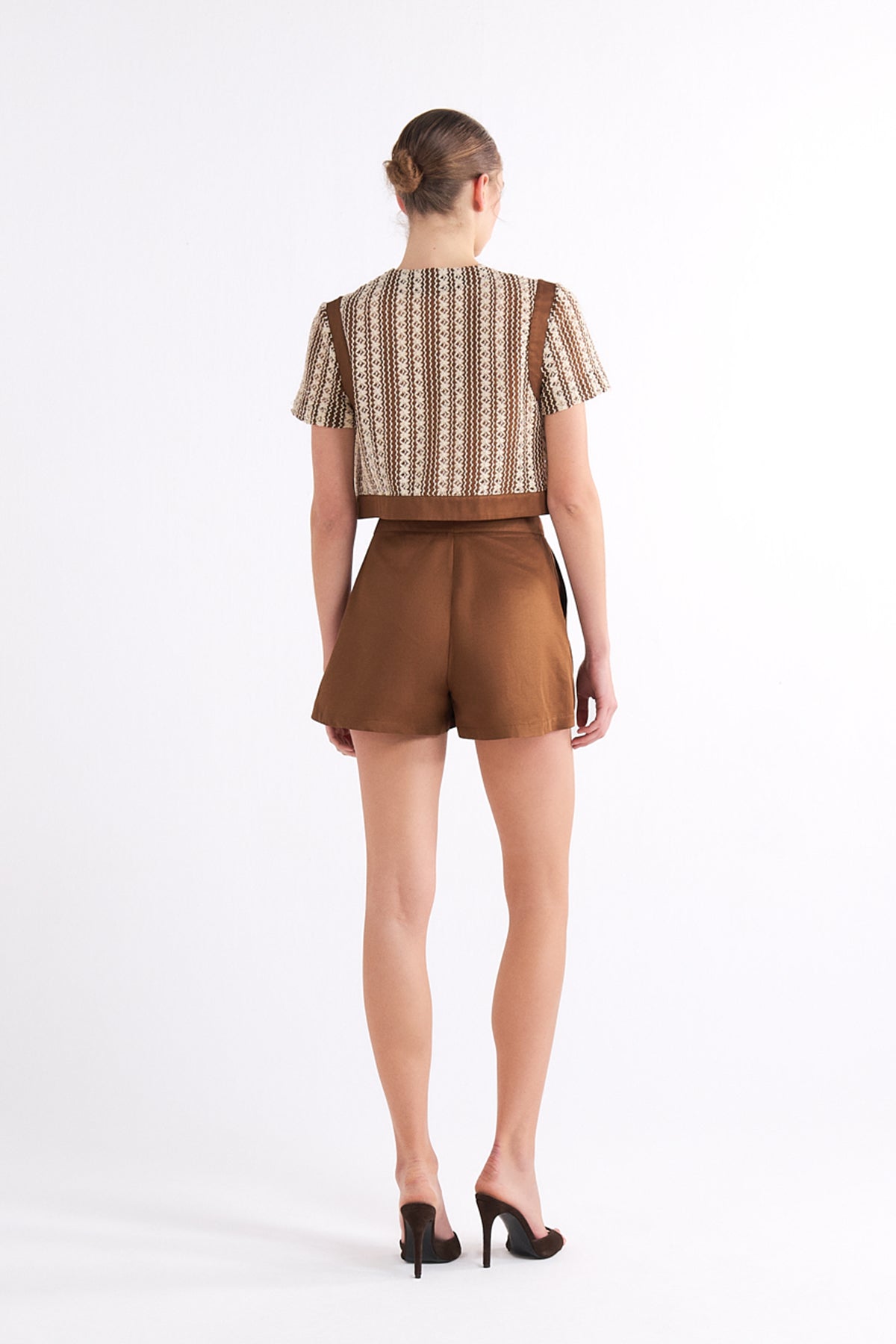 LEANNAH HIGH-WAISTED KAHVERENGİ ŞORT