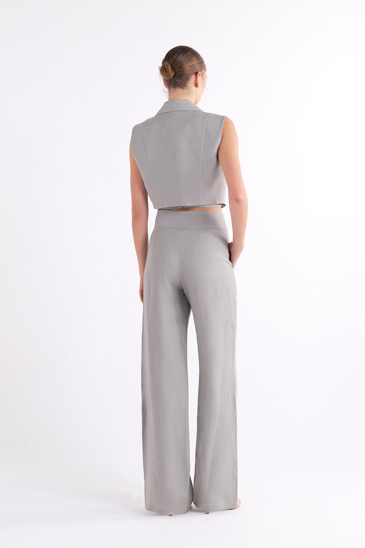 BRIONY BLACK GREY CROPPED BANDEAU ÜST