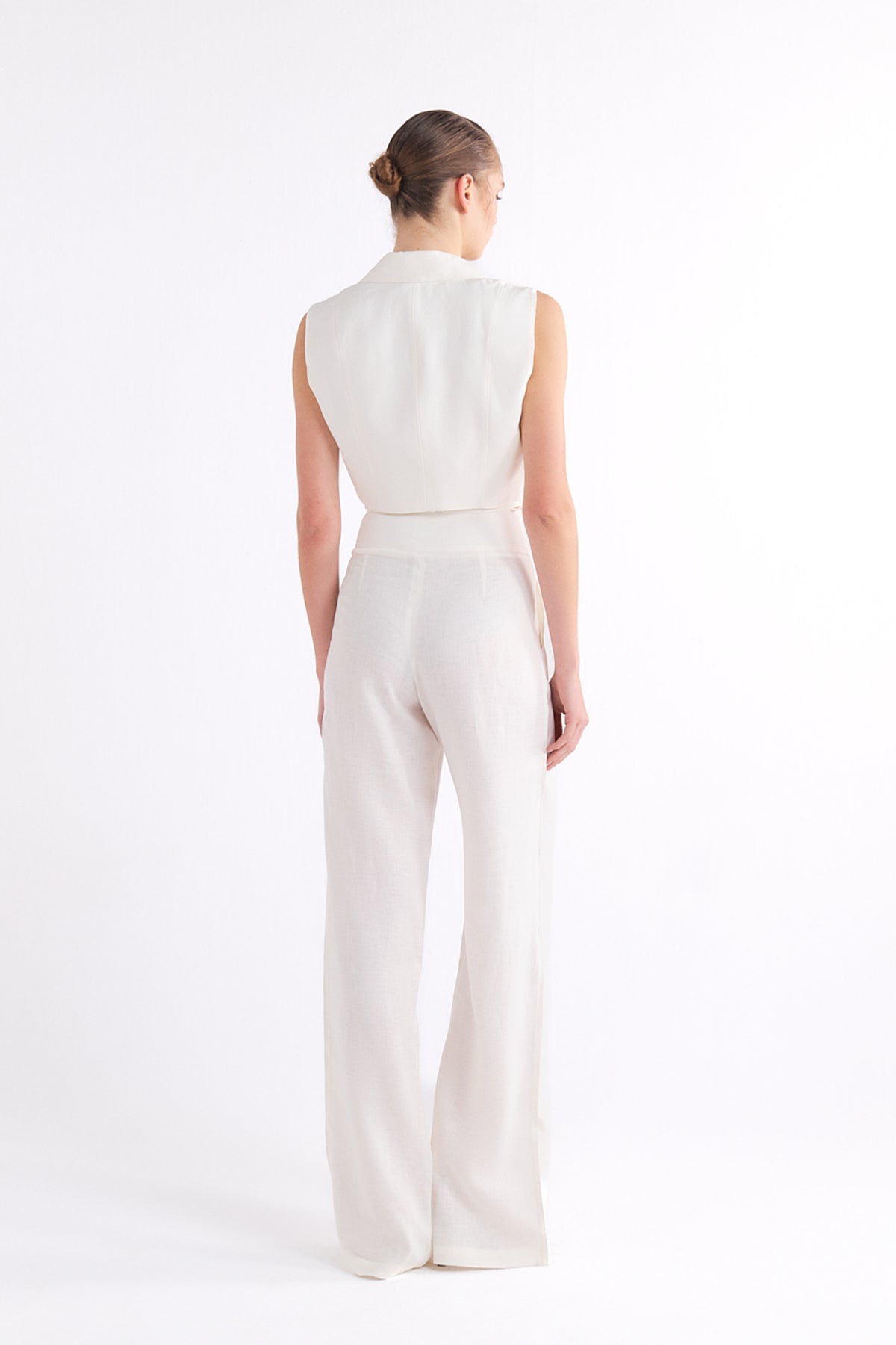 BRIONY WHITE CROPPED BANDEAU ÜST