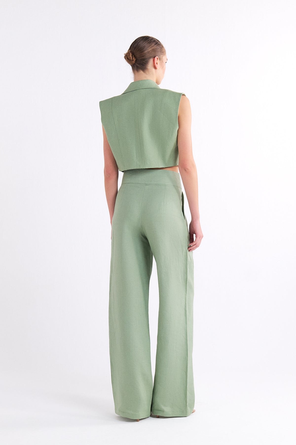 BRIONY GREEN CROPPED BANDEAU ÜST