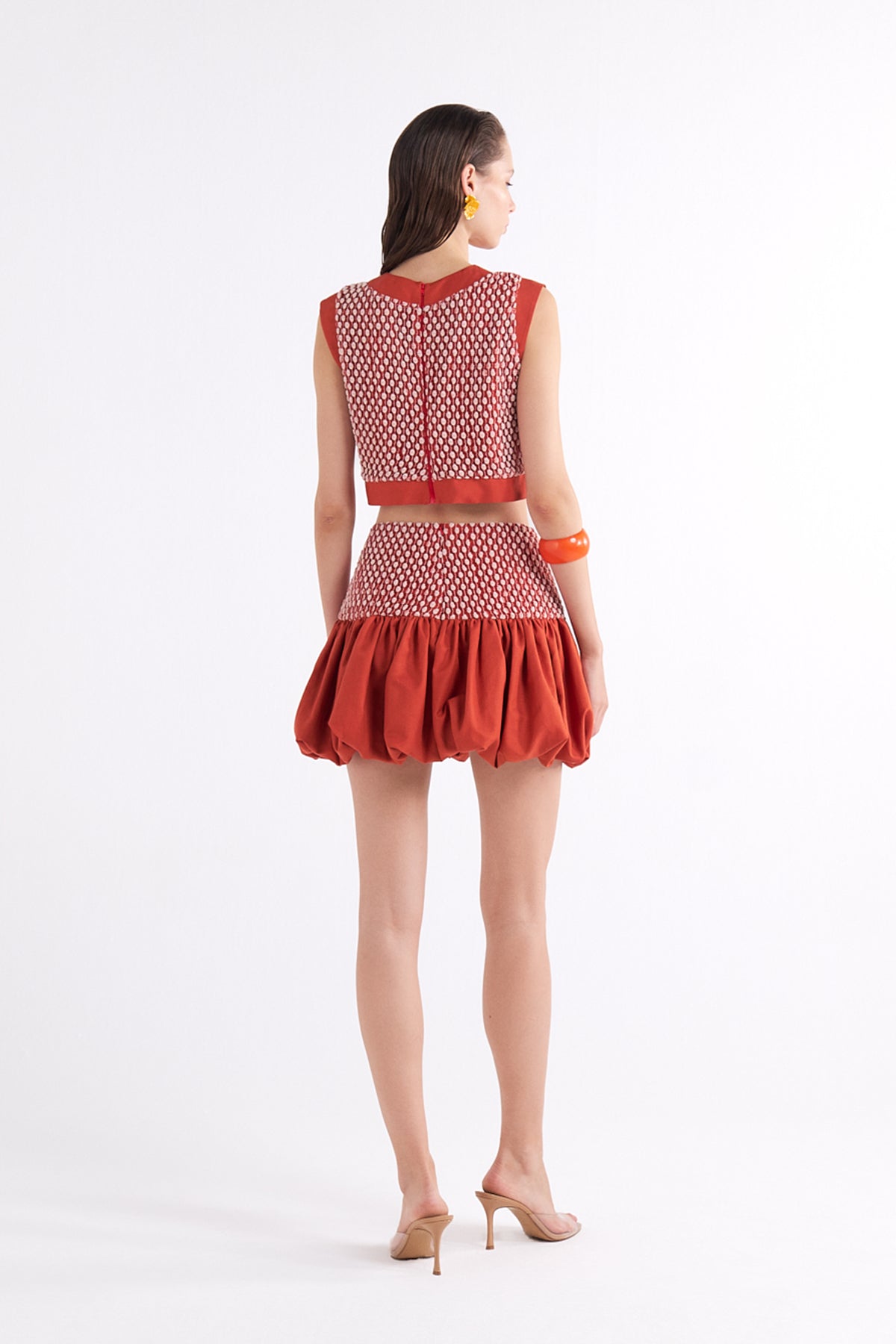 ESPERENZA TERRACOTTA KOLSUZ CROP TOP WITH CONTRAST