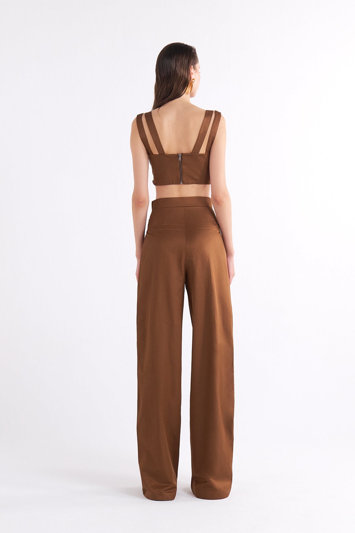 IRISA HIGH-WAISTED WIDE-LEG PANTOLON