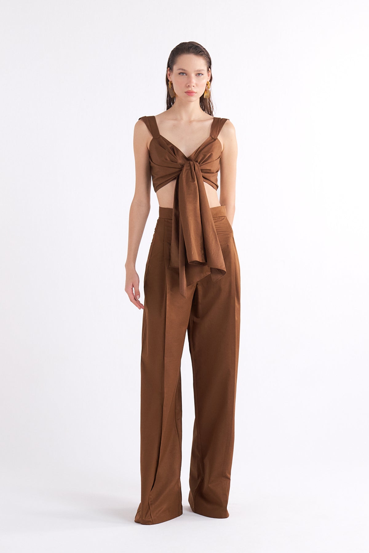 IRISA HIGH-WAISTED WIDE-LEG PANTOLON