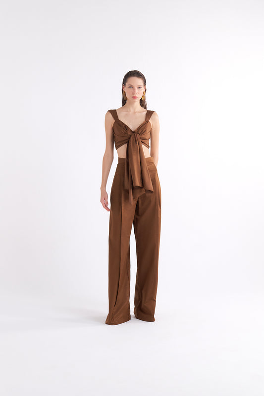 IRISA HIGH-WAISTED WIDE-LEG PANTOLON