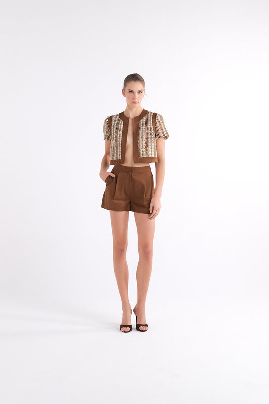 LEANNAH HIGH-WAISTED KAHVERENGİ ŞORT