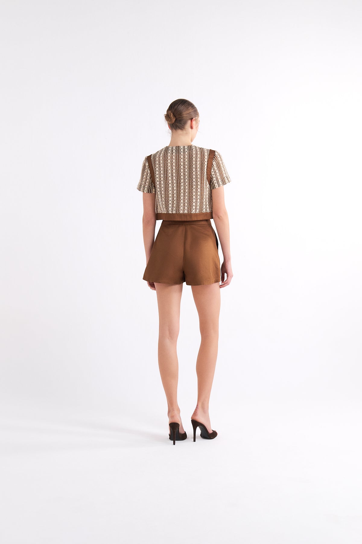 LEANNAH HIGH-WAISTED KAHVERENGİ ŞORT